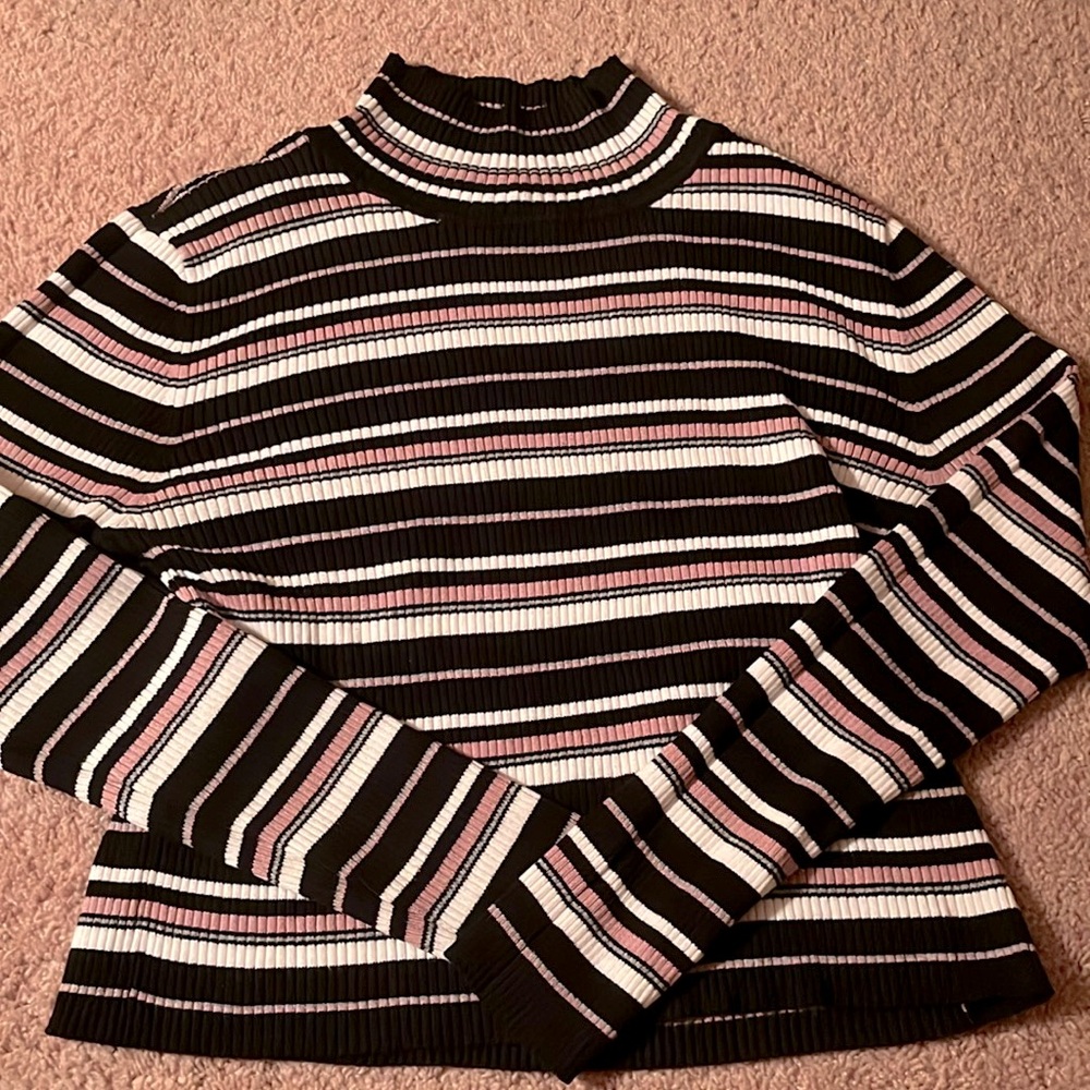 Striped turtle neck sweater